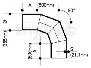 Wavin Blue and Black Large Bore Pipe -  Jet Pe-100 Bend 90 Degree Bk 335 17 P/e 33357591