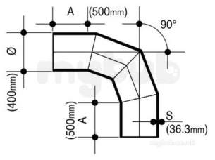 Wavin Blue and Black Large Bore Pipe -  Jet Pe-100 Bend 90 Degree Bk 400 11 P/e 33401591