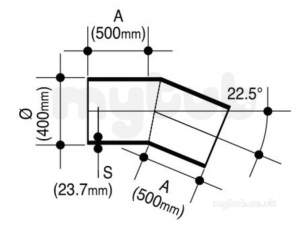 Wavin Blue and Black Large Bore Pipe -  Jet Pe-100 Bend 22deg Bk 400 17 P/e 33407521