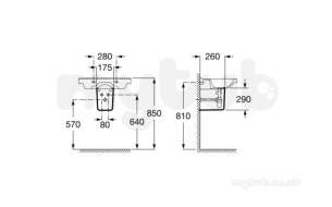 Roca Sanitaryware and Accessories -  Debba Semi Pedestal To Suit 450mm Basin Wh
