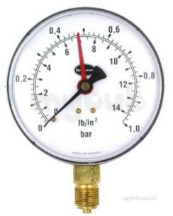 Brannan Thermometers -  Brannan 100mm Press Gauge 0-25bar 34/657