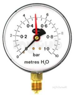 Brannan Thermometers -  Brannan 100mm P/gauge 1bar/10m 34/661