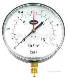 Brannan Thermometers -  Brannan 150mm P/gauge 0/10bar And Psi 34/955