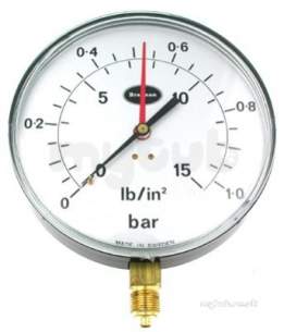 Brannan Thermometers -  Brannan 150mm P/gauge 0/16bar And Psi 34/956