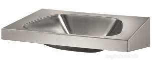 Delabie Washbasins and Sinks -  Delabie Trapez Wall Mtd Basin No Tap Hole 304 Stainless Steel Satin