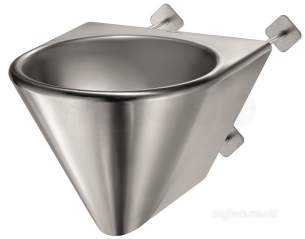 Delabie Washbasins and Sinks -  Delabie Bob Tc Wall Mtd Basin No Tap Hole 304 St Steel Satin Finish