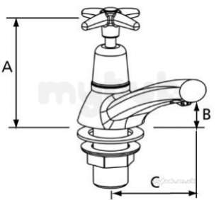 Pegler Mercia Brassware -  Mercia 3/4 Inch Bath Tap Pr Chrome Plated 350002