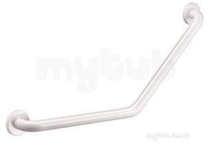 Delabie Grab and Hand Rails -  Delabie Basic Grab Rail 135deg 32 400x400 White Epoxy