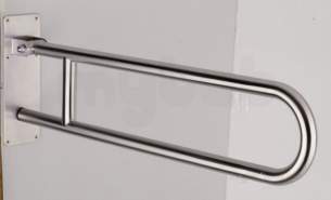 Delabie Grab and Hand Rails -  Delabie Basic Drop-down Rail 32 L850 Stainless Steel Satin Finish