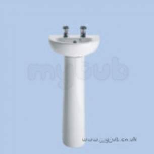 Twyford Mid Market Ware -  Elite Et4812 400mm Two Tap Holes Basin White Et4812wh