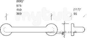 Twyfords Commercial Sanitaryware -  Avalon Av4903 975mm Support Rail Wh Av4903wh