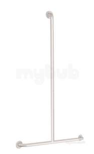 Delabie Grab and Hand Rails -  Delabie Basic T-shaped Shower Handrail 32 1150x500 White Epoxy