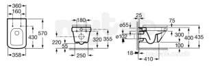 Roca Sanitaryware -  Roca Dama-n Wall Hung Bidet White