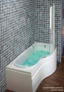 Eastbrook Showers -  36.1021 Curved Glass Shower Screen White