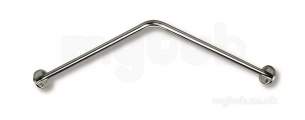 Delabie Grab and Hand Rails -  Delabie Angled Curtain Rail 16 - 0.7x0.7m Polished Stainless Steel