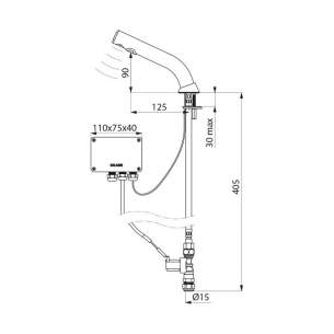 Delabie Basin Taps -  Delabie Binoptic Basin Tap 15 For Comp. Fitting 230/12v Plus Trans