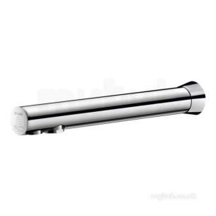 Delabie Basin Taps -  Delabie Binoptic C-wall 190 Basin Tap M3/8 Inchspout L205 Mains Plus Trans