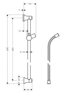 Hansgrohe Showering -  Croma 100 Unica Classic Wall Bar 27617000