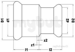 Xpress Copper and Solar Fittings -  Xpress Cu S1r Reducing Coupling 15x12