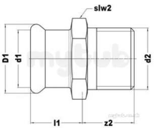 Xpress Copper and Solar Fittings -  Xpress Cu S3 Mi Str Connector 76x2 1/2
