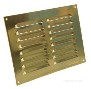 Passive Ventilation Grilles -  Stadium 9x 6 Inch Brass Louvred Vent Bm342