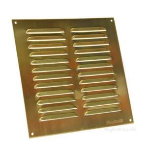 Passive Ventilation Grilles -  Stadium 9x 9 Inch Brass Louvred Vent Bm343