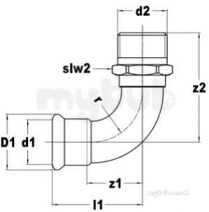 Xpress Copper and Solar Fittings -  Pegler Yorkshire Xpress Cu S13 Mi Elbow 15x3/8