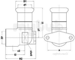 Xpress Copper and Solar Fittings -  Xpress Cu S15 Backplate Elbow 15x3/8