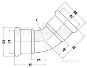 Xpress Copper and Solar Fittings -  Xpress Cu S21sa 45d Street Elbow 108