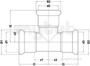 Xpress Copper and Solar Fittings -  Pegler Yorkshire Xpress Cu S26 Re Tee 15x12x15