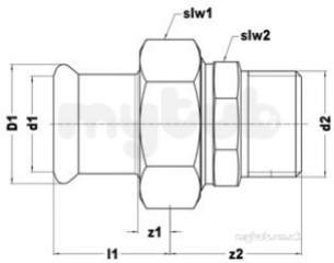 Xpress Copper and Solar Fittings -  Xpress Cu S69 Mi Str Union Conn 22x1/2