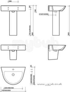 Twyford Mid Market Ware -  Twyford Fw4311 700 X 500 Flow W/basin Wh Fw4311wh