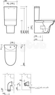 Twyford Mid Market Ware -  Twyford Fw1468 Flow Wc Btw Ho Cc Pan Wh Fw1468wh