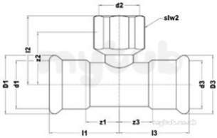 Xpress Copper and Solar Fittings -  Xpress Cu Gas Sg30 Fi Branch Tee 22x3/4