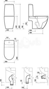 Twyfords Luxury -  3d Close Coupled Toilet Pan Multioutlet 3d1468wh