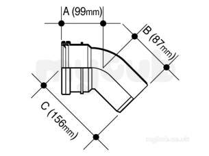 Osma Below Ground Drainage -  3d163 Osma 82mm Single S/r Bend 45 Deg