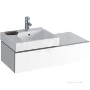 Twyford Moda Sanitaryware -  3d 890 Vanity Unit Left Hand Cutout 1 Drawer-alpine White 840490
