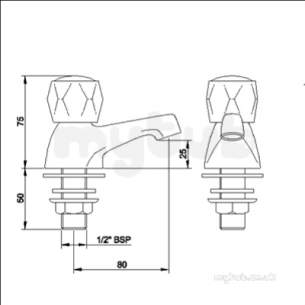 Eastbrook Brassware -  Eastbrook 4.5171 Solo Basin Taps Chrome