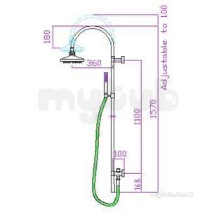 Eastbrook Brassware -  Minimalist Grand Rigid Riser Kit Ch