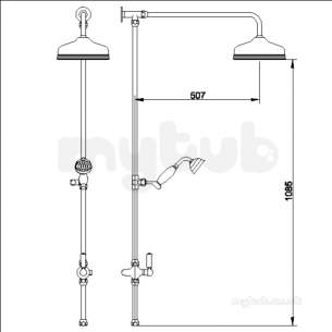 Eastbrook Brassware -  Victorian Grand Rigid Riser And 8 Inch Rose Ch