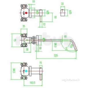 Eastbrook Brassware -  Clio Wall Mounted Bath Filler Ch