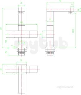 Eastbrook Brassware -  Eastbrook Kubix Cruciform Mono Basin Ch