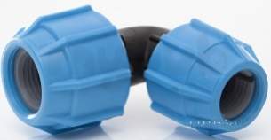 Polyfast Polyethylene Compression Fittings -  Elbow 25mm 25x20mm 90 Degree Reducing 4012520