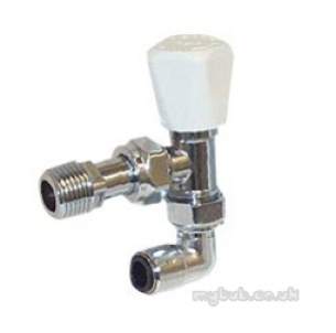 Pegler Mercia Radiator Valves -  Mercia 10mm Rad Valve Wh/ls Pf Elb Conn Cp