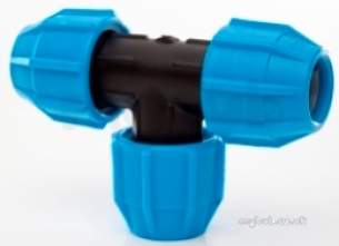 Polyfast Polyethylene Compression Fittings -  Polypipe Equal Tee 20mm 40220