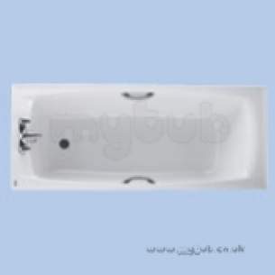 Twyfords Acrylic Baths -  Twyford Refresh Re8542 Two Tap Holes Bath And Grips Wh Re8542wh