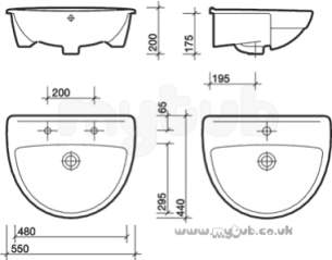 Twyford Mid Market Ware -  Twyford Refresh Re4661sc Sr One Tap Hole Basin Sc Re4661sc