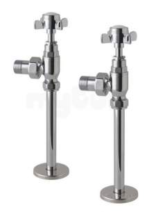Eastbrook Brassware -  Pair Of Traditional Rad Valves Plus Tails Chrome 41.3009