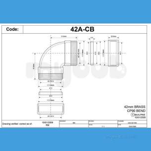 Mcalpine Metalic Traps and Waste -  Mcalpine 42a-cb 42mm Compression Bend 90 Degree Cp 42a-cb