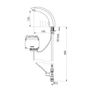 Delabie Basin Taps -  Delabie Tempomatic 2 Basin Tap 15 For Cf Mains 230/12v Plus Transfo